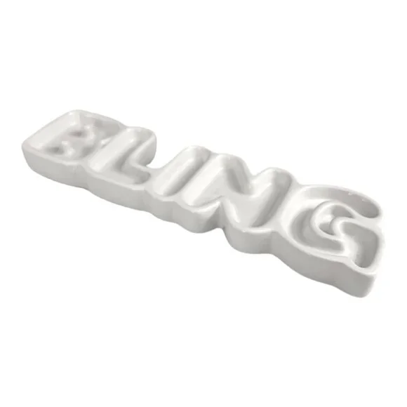 Anthropologie - Ceramic BLING Jewellery/Trinket Holder Dish - White - Picture 2 of 3